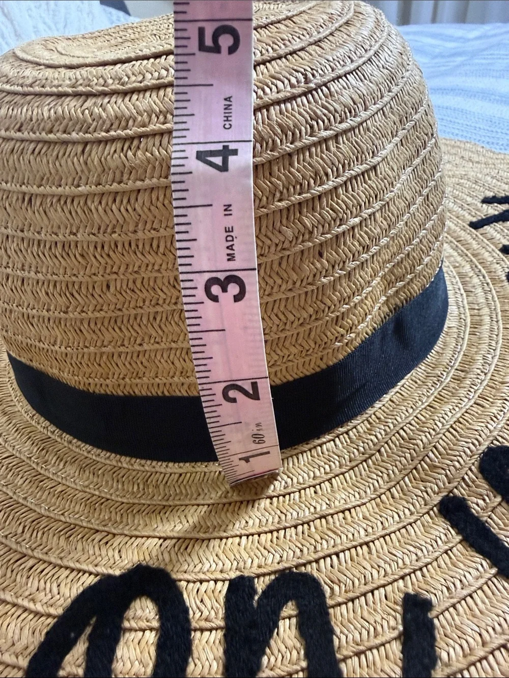 On Vacay Oversized Floppy Straw Sun Hat Embroidered Beach Vacation